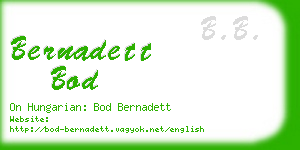 bernadett bod business card